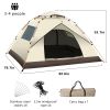 Fully Automatic Quick Opening Tent, Waterproof Sunscreen Mosquito-proof Portable Tent For Outdoor Camping Ban on Amazon sales - beige