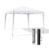 10 x 10 Feet Outdoor Pop-up Patio Canopy for  Beach and Camp - White