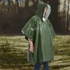 Emergency Rain Poncho Weather Proof Outdoor Survival Camping Gear - Green - Camping supplies