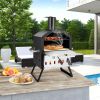 2-Layer Pizza Oven with Removable Cooking Rack and Folding Legs - as show