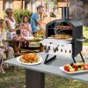 2-Layer Pizza Oven with Removable Cooking Rack and Folding Legs - as show