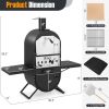 Outdoor Pizza Oven with 600D Oxford Fabric Cover 12 Inch Pizza Stone and Cooking Grill - as show