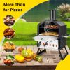 2-Layer Pizza Oven with Removable Cooking Rack and Folding Legs - as show