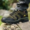 Waterproof Mens Hiking Sneakers Mountain Climbing Shoes Men Outdoor Trekking Sport Shoes Men Non-Slip Hunting Trekking Boots - Black - 44