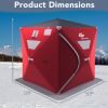 2-person Portable Ice Shelter Fishing Tent with Bag - Black