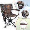 360¬∞ Swivel Hunting Chair Portable Foldable Hunting Chair with Mesh Cup Holder and Storage Pockets - Camouflage