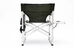 1-piece Padded Folding Outdoor Chair with Side Table and Storage Pockets; Lightweight Oversized Directors Chair for indoor;  Outdoor Camping;  Picnics