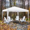 10 x 10 Feet Outdoor Pop-up Patio Canopy for  Beach and Camp - White