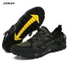 JIEMIAO Men Hiking Shoes Non-Slip Breathable Tactical Combat Army Boots Desert Training Sneakers Outdoor Trekking Shoes - Black - 41