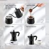 RAINBEAN Stovetop Espresso Maker 180ml for 3 Cups Espresso, Italian Moka Pot Coffee Maker, for Coffee Latte Mocha Cappuccino Macchiato Cuban Cafe Make