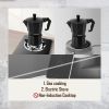 RAINBEAN Stovetop Espresso Maker 180ml for 3 Cups Espresso, Italian Moka Pot Coffee Maker, for Coffee Latte Mocha Cappuccino Macchiato Cuban Cafe Make