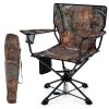 360¬∞ Swivel Hunting Chair Portable Foldable Hunting Chair with Mesh Cup Holder and Storage Pockets - Camouflage