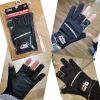 ABU Garcia Fishing Gloves Three Fingers Cut Lure Anti-Slip Leather Gloves PU Outdoor Sports Fingerless Gloves 1Pair High-Quality - L