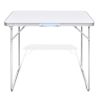 Foldable Camping Table with Metal Frame 31.5"x23.6" - White