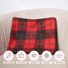 Throw Blanket for Couch Sofa Bed Buffalo Plaid Decor Red and Black Checkered Blanket Cozy Fuzzy Soft Lightweight 60X50 inch Warm Fleece Blanket for Al