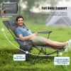 Camping Lounge Chair with Detachable Footrest Adjustable Backrest - Gray