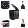 Foldable Emergency Toilet Portable Porta Potty for Car Travel Camping Boating Hiking Cleanable Travel Commode with Lid Carry Bag 1 Roll Garbage Bags -