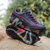 Outdoor Lover Trekking Shoes Men Waterproof Hiking Shoes Mountain Boots Genuine Leather Woodland Hunting Tactical Shoes - Dark blue rose red - 42