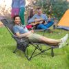 Camping Lounge Chair with Detachable Footrest Adjustable Backrest - Gray