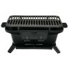 Heavy Duty Cast Iron Tabletop BBQ Grill Stove for Camping Picnic - black