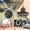 10000mAh 4000mAh Camping Fan Rechargeable Desktop Portable Circulator Wireless Ceiling Electric Fan with Power Bank LED Lighting - Pro Dark Grey