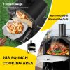 2-Layer Pizza Oven with Removable Cooking Rack and Folding Legs - as show