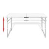 Foldable Camping Table Height Adjustable Aluminum 47.2"x23.6" - White