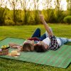 60" x 78" Waterproof Picnic Blanket Handy Mat with Strap Foldable Camping Rug - Green