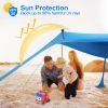 Beach Canopy Tent 10x10ft Sun Shelter Family Beach Tent Outdoor Shade UPF50+ with Sandbag Foldable Poles Carry Bag for Camping Trip Fishing Picnic - 2