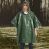 Emergency Rain Poncho Weather Proof Outdoor Survival Camping Gear - Green - Camping supplies