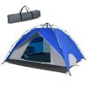 2-in-1 4 Person Instant Pop-up Waterproof Camping Tent - Blue