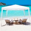 10 x 10 Feet Outdoor Pop-up Patio Canopy for  Beach and Camp - White