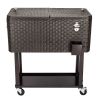 Outdoor Patio Party Rolling Steel Construction 80 Quart Bar Cooler - As pic show - Beverage Cooler Bar Table