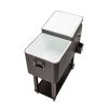 Outdoor Patio Party Rolling Steel Construction 80 Quart Bar Cooler - As pic show - Beverage Cooler Bar Table