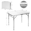 Outdoor Travel Adjustable Height Folding Camping Table - White A - Camping Table