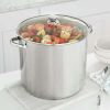 Stainless Steel 20-Quart Stock Pot with Glass Lid - 20qt