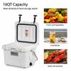 16 Quart 24-Can Capacity Portable Insulated Ice Cooler with 2 Cup Holders - White