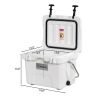 16 Quart 24-Can Capacity Portable Insulated Ice Cooler with 2 Cup Holders - White