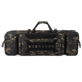 VOTAGOO Double Rifle Case Gun Bag, Safely Long-Barrel Firearm Transportation Cases  Locks, All-Weather Soft Tactical Range Bag Ackpack For Shotgun Spa (Option: Dark Camo-36inches)